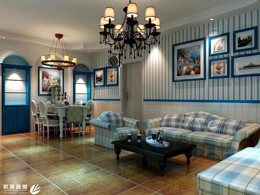 群星汇,地中海风格,客厅沙发背景